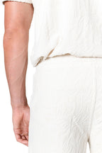 ALTEA | Terry Patterned Shorts | Bone