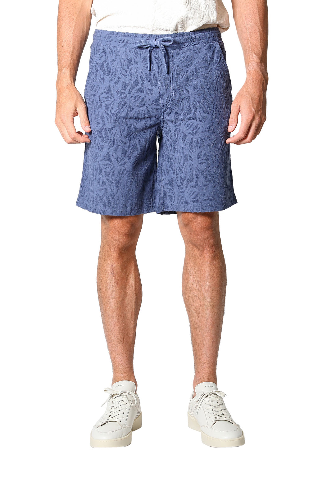 ALTEA | Terry Patterned Shorts | Dark Blue