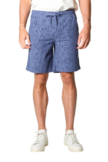ALTEA Dark Blue Terry Patterned Shorts