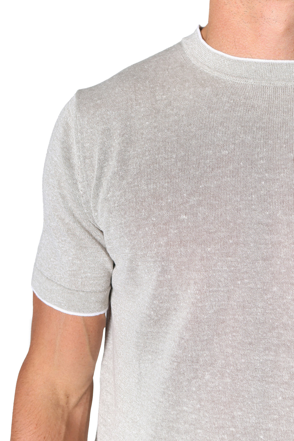 PINI PARMA | Knitted Crew Neck Tee | Sand