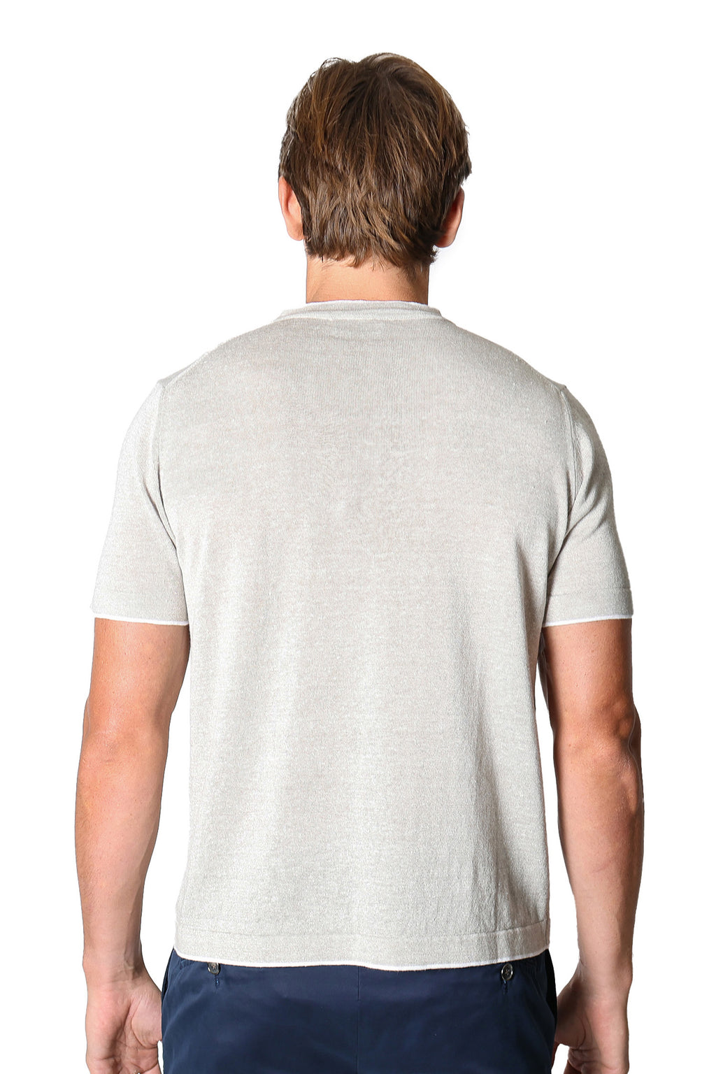 PINI PARMA | Knitted Crew Neck Tee | Sand