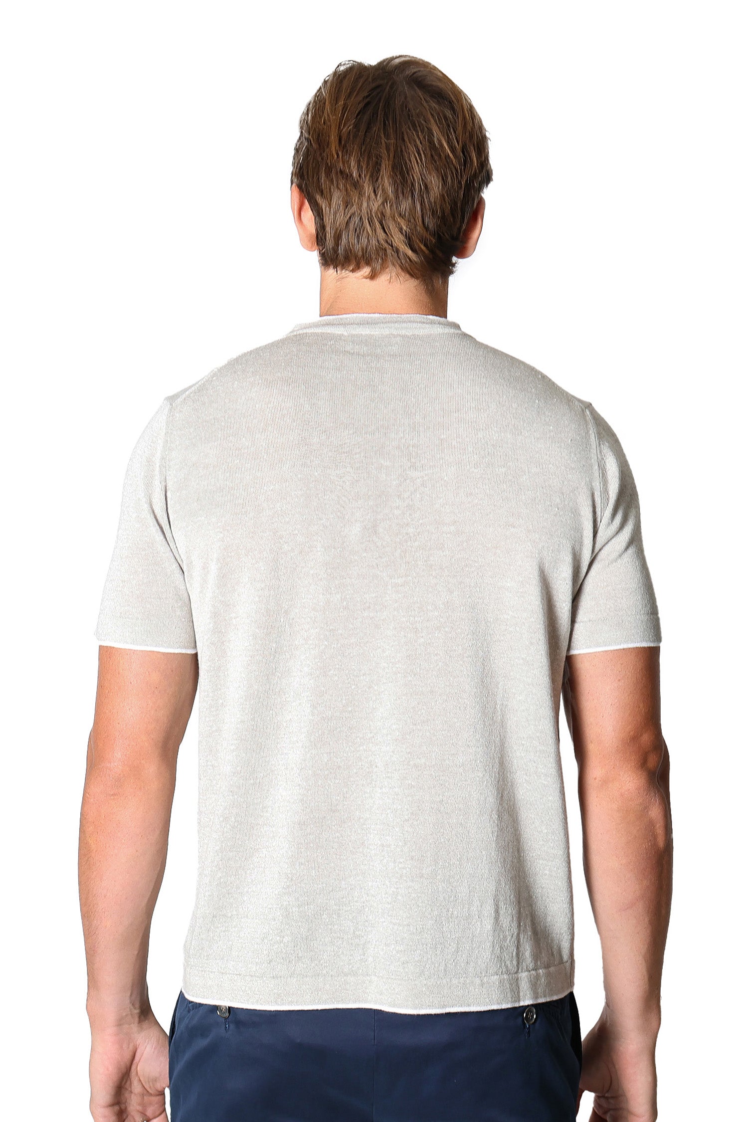 PINI PARMA | Knitted Crew Neck Tee | Sand