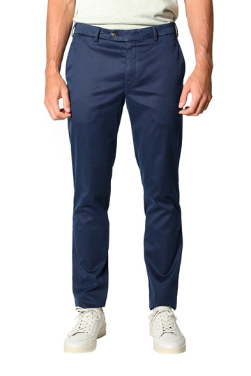 MMX Navy Slim Fit Chino With Silk