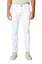 TRAMAROSSA | Denim Leonardo Jeans With Blue Stitch | White