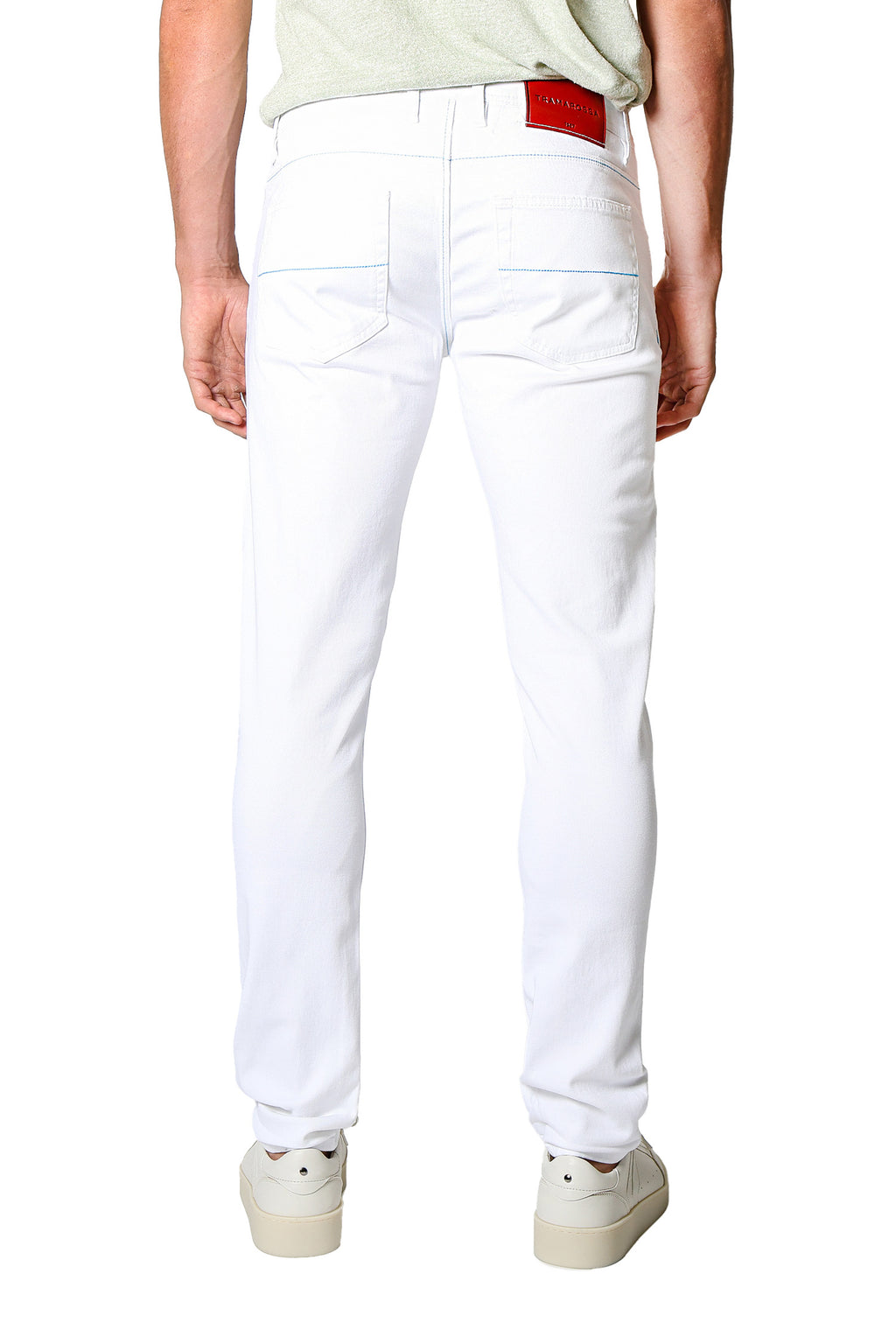 TRAMAROSSA | Denim Leonardo Jeans With Blue Stitch | White