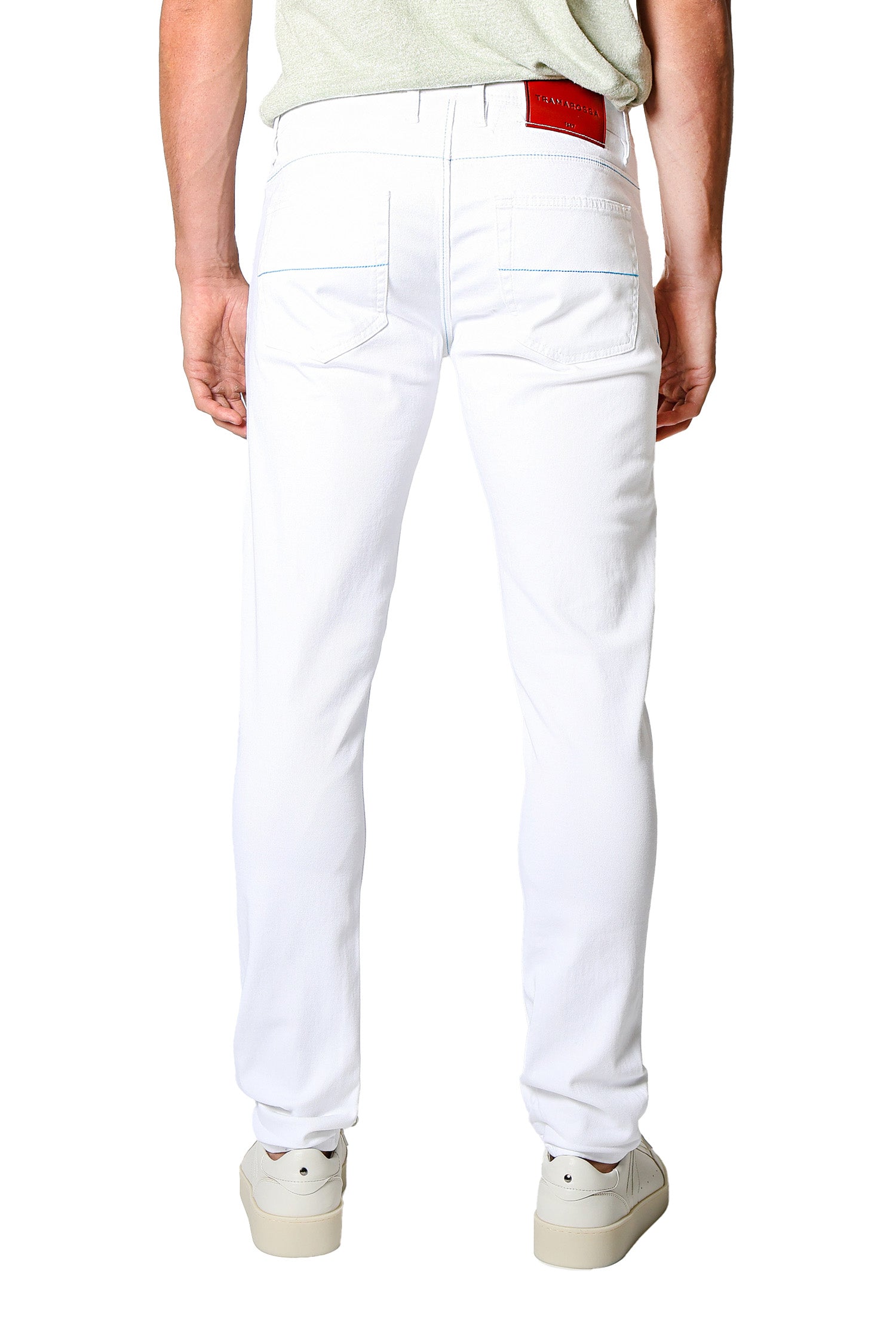 TRAMAROSSA | Denim Leonardo Jeans With Blue Stitch | White