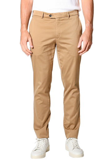 MMX Tan Slim Fit Chino With Silk