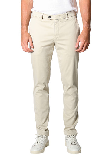 MMX Beige Slim Fit Chino With Silk