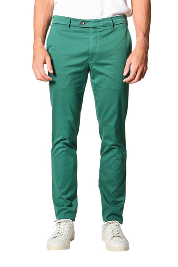 MMX Forest Green Slim Fit Chino With Silk