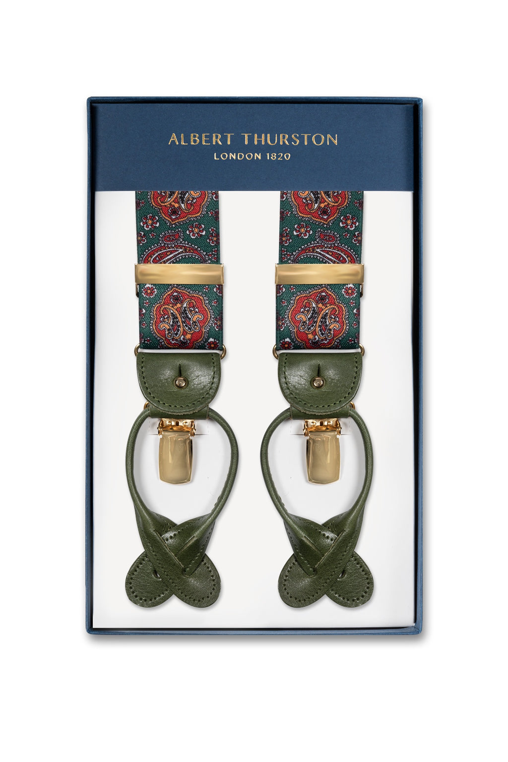 ALBERT THURSTON | Paisley & Floral 2-In-1 Braces | Green
