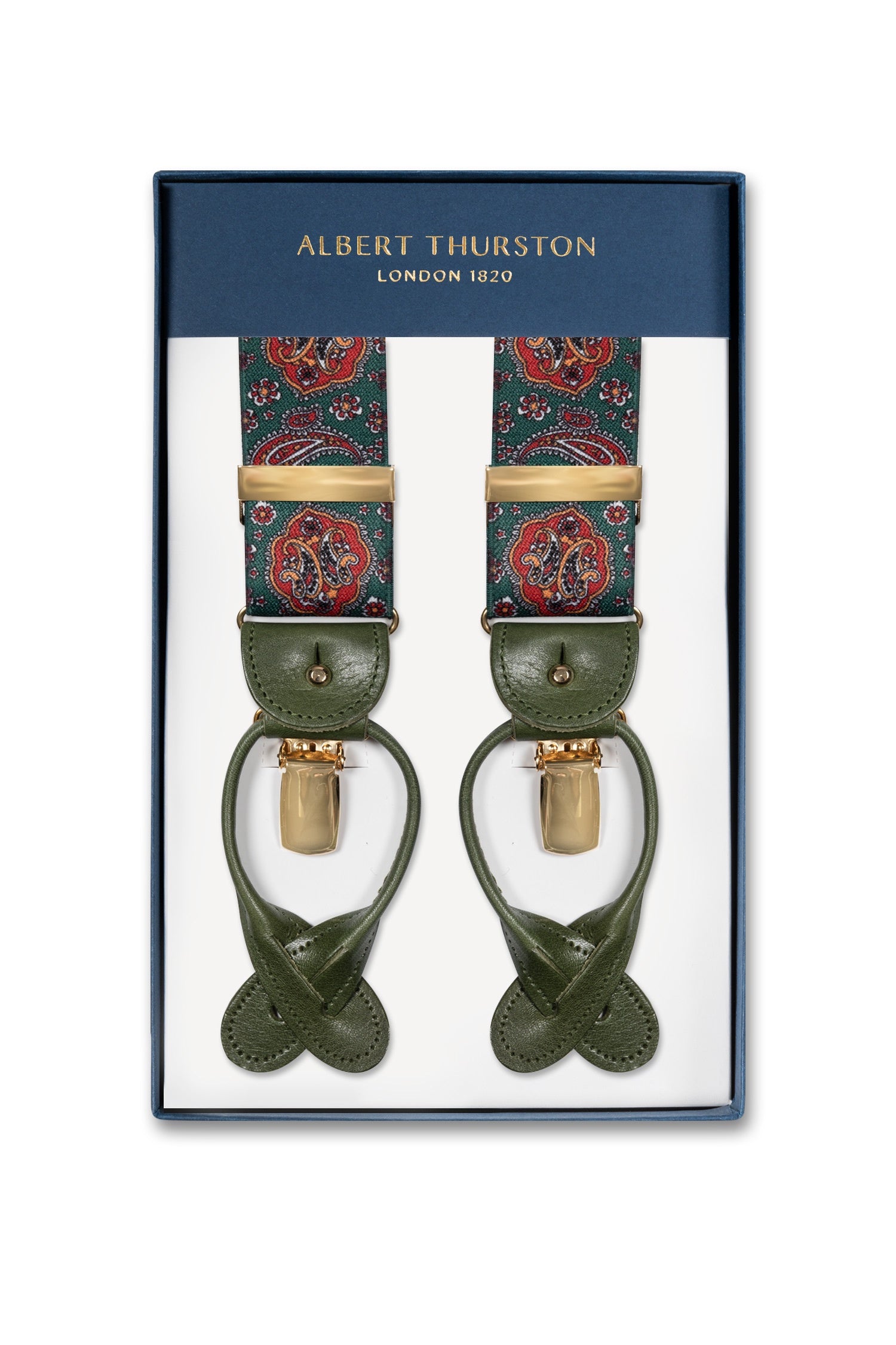 ALBERT THURSTON | Paisley & Floral 2-In-1 Braces | Green