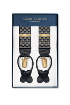 ALBERT THURSTON | Yellow Spotted 2-In-1 Braces | Navy
