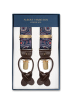 ALBERT THURSTON | Large Paisley 2-In-1 Braces | Navy & Red