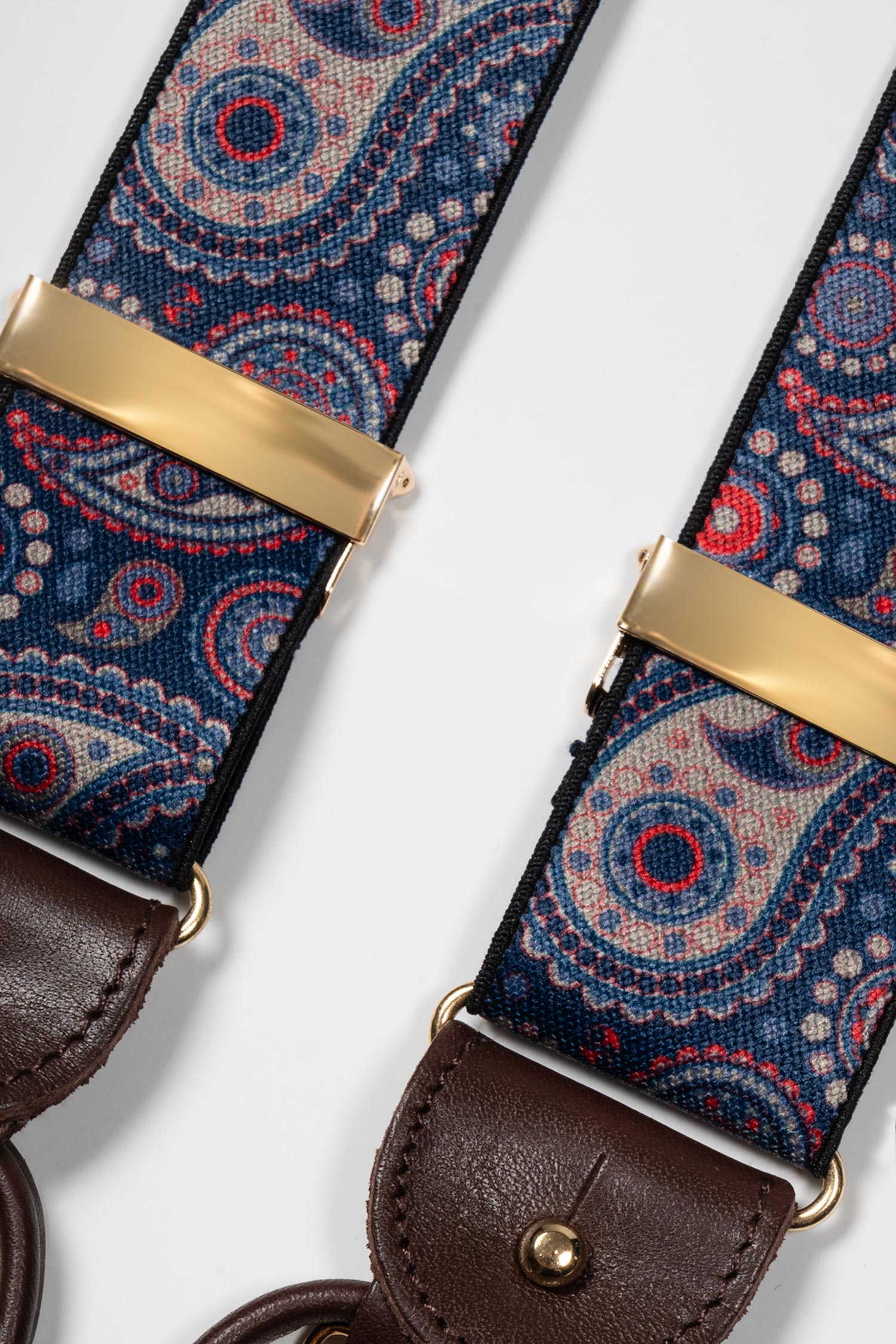 ALBERT THURSTON | Large Paisley 2-In-1 Braces | Navy & Red