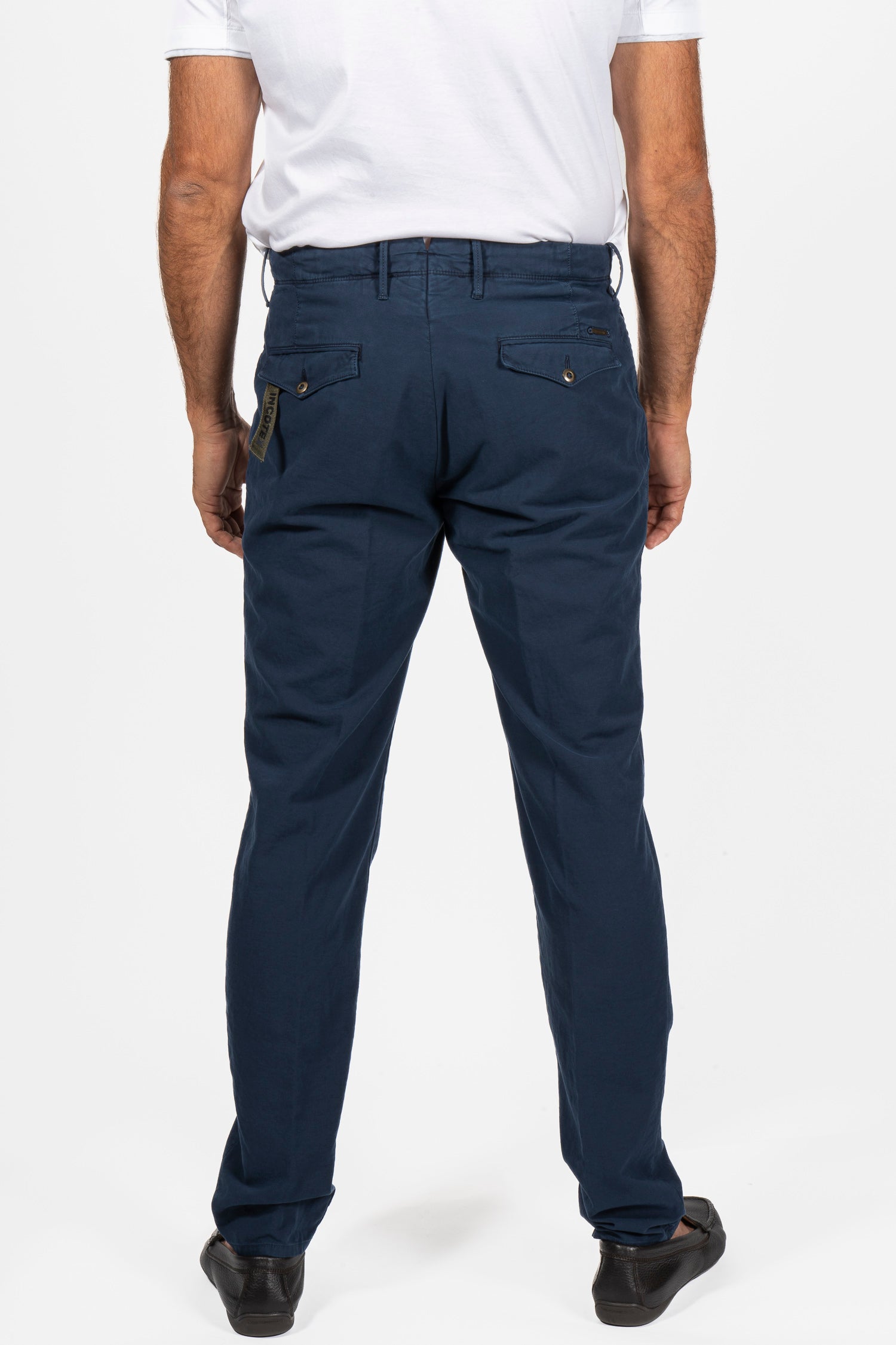 SLOWEAR | 4% Stretch 1 Pleat Chino | Navy