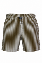 FEDELI | Daniel Striped Swim Shorts | Khaki