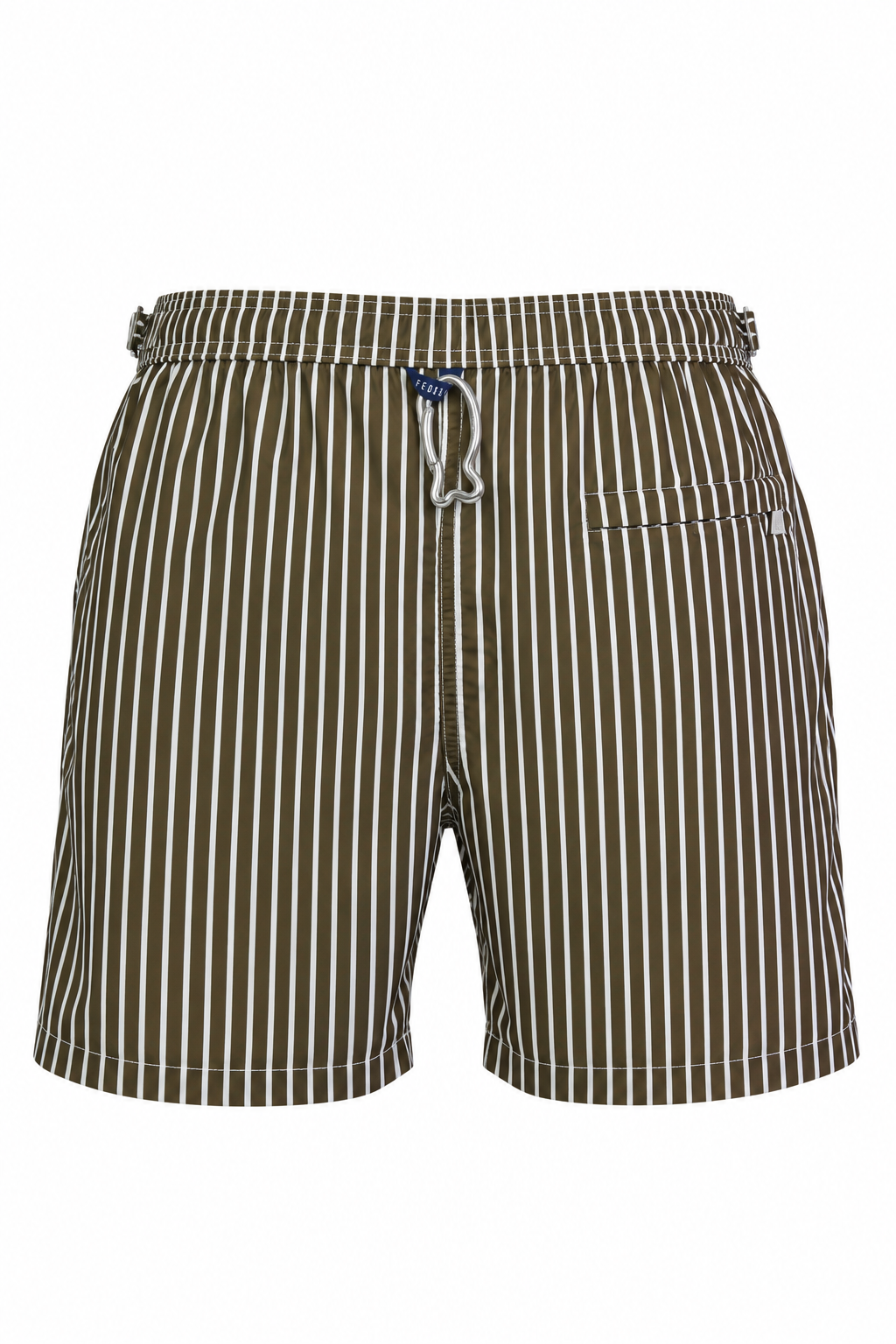 FEDELI | Daniel Striped Swim Shorts | Khaki
