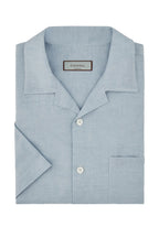 CANALI | Short Sleeve Shirt With Embroidery | Sky