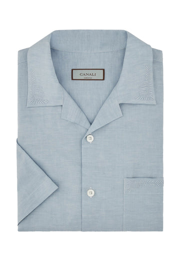 CANALI Sky Shirt With Embroidery