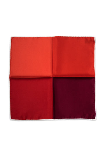 ASCOT Red 4-Tone Pocket Square
