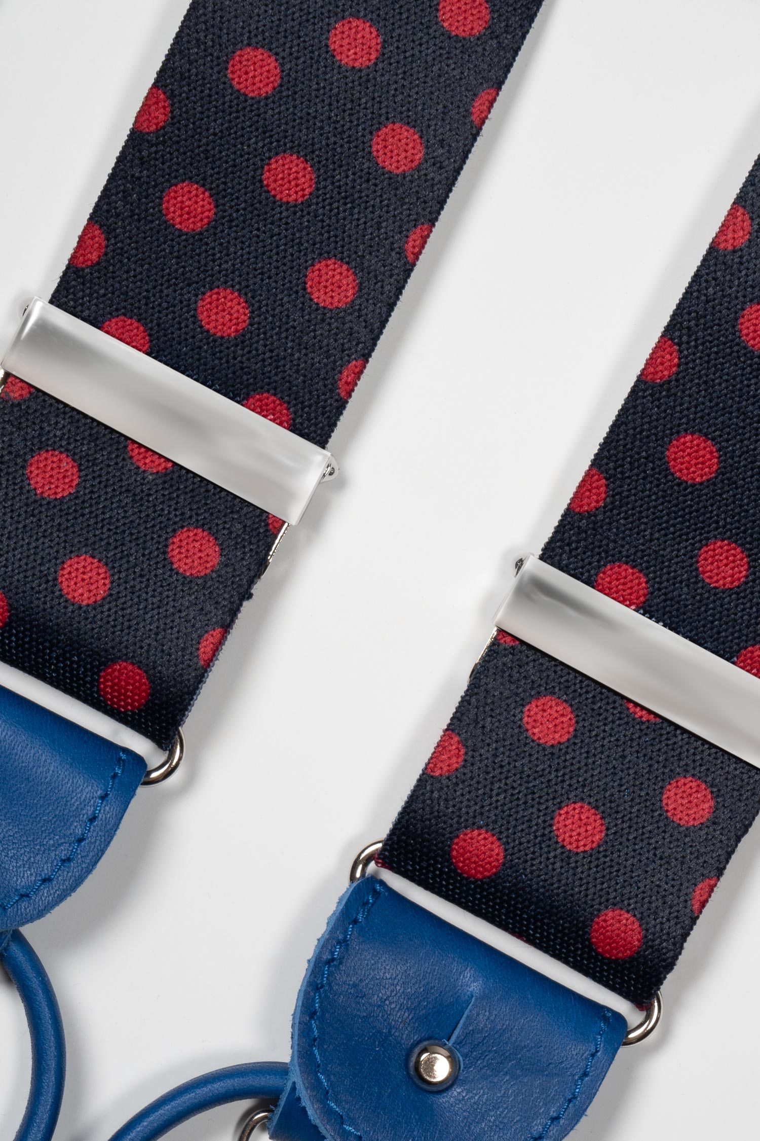 ALBERT THURSTON | Red Polka Dot 2-In-1 Braces | Navy