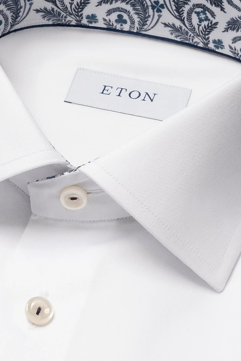 ETON | Shirt With Ferns & Clubs Inner | White