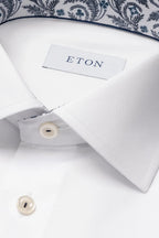 ETON | Shirt With Ferns & Clubs Inner | White