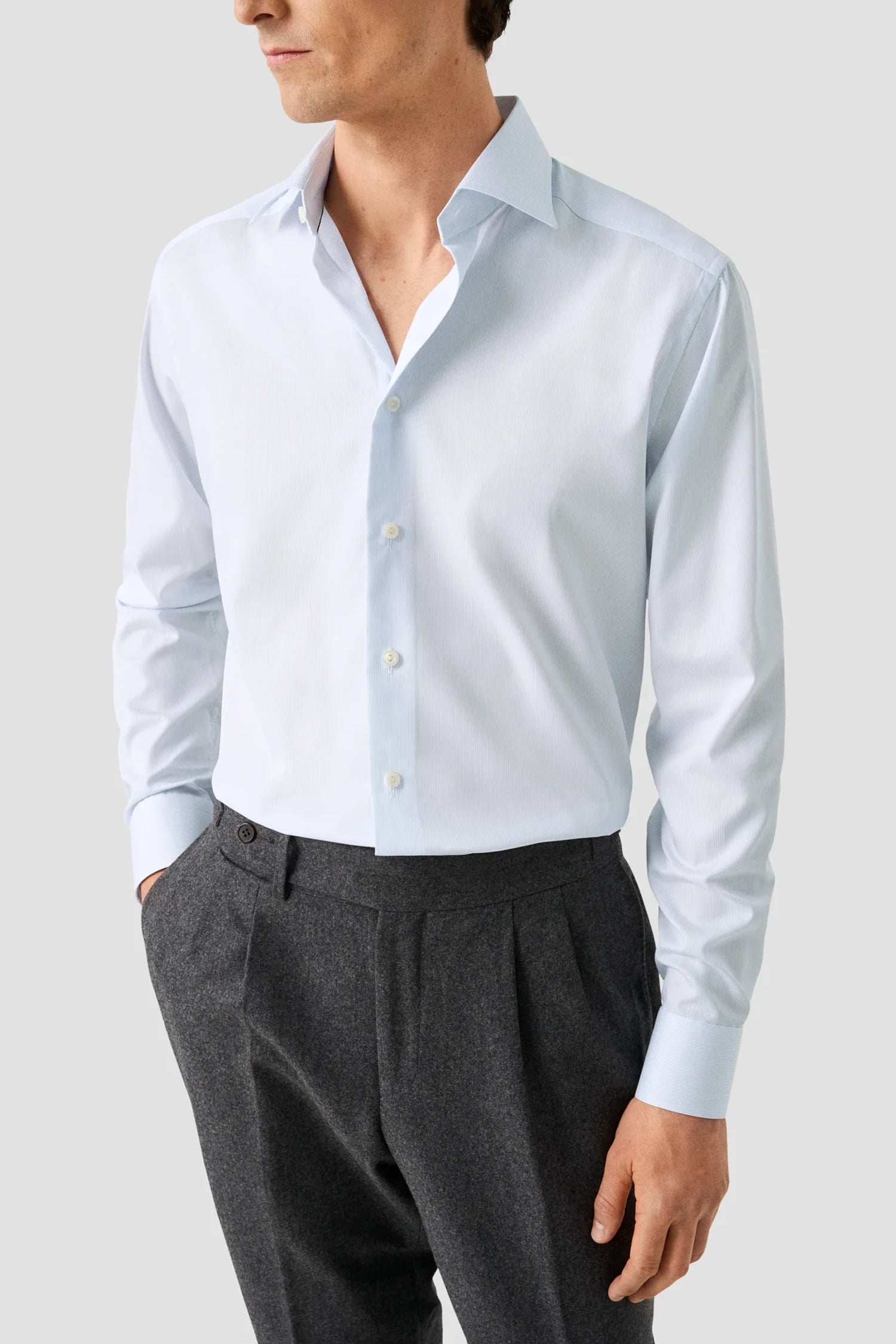 ETON | Striped Shirt | Sky Blue