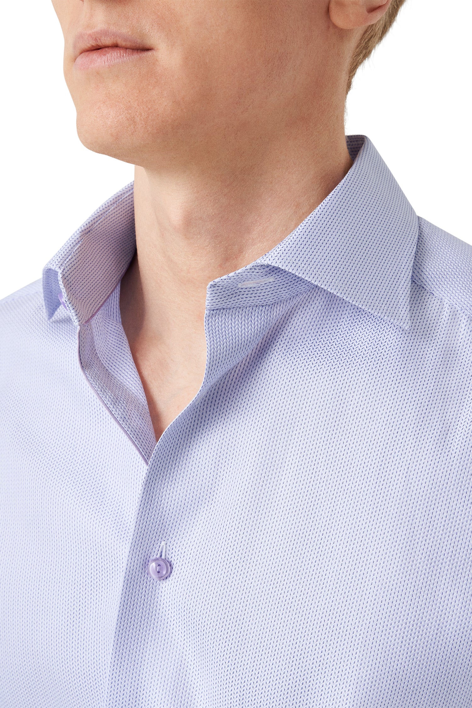 ETON | Contemporary Fit Herringbone Striped Shirt | Purple