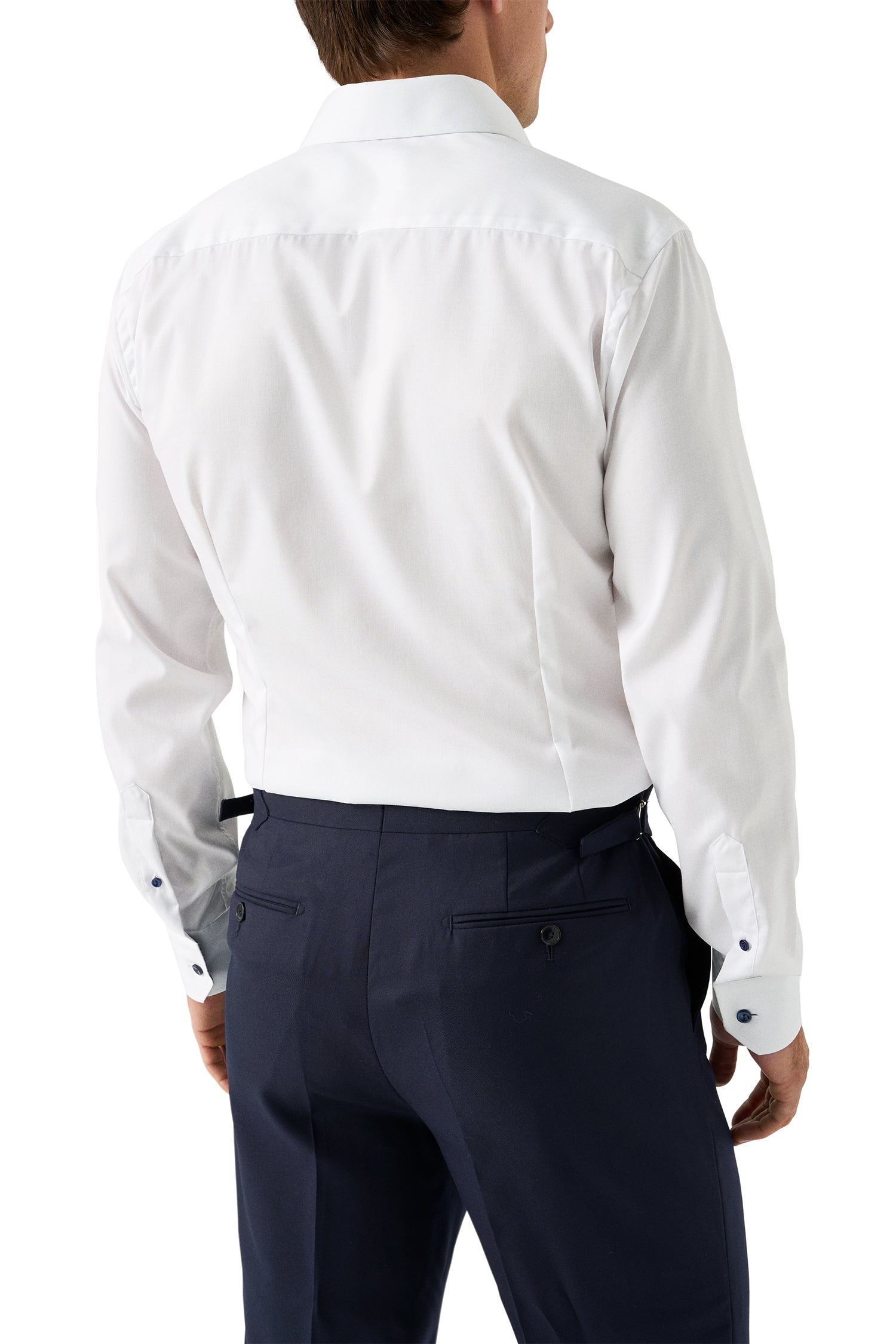 ETON | Shirt With Navy Buttons | White