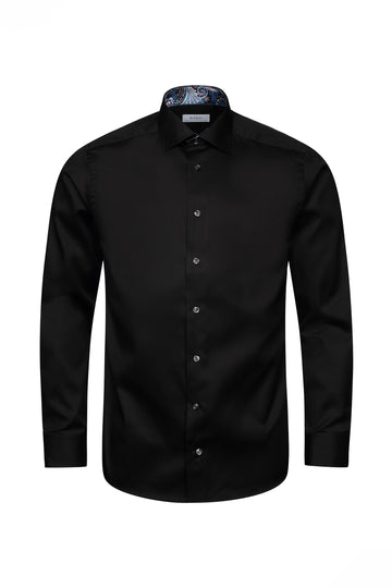 ETON Black Shirt Grey Buttons