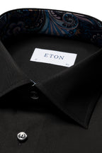 ETON | Shirt With Grey Buttons | Black