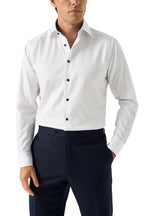 ETON | Shirt With Navy Buttons | White