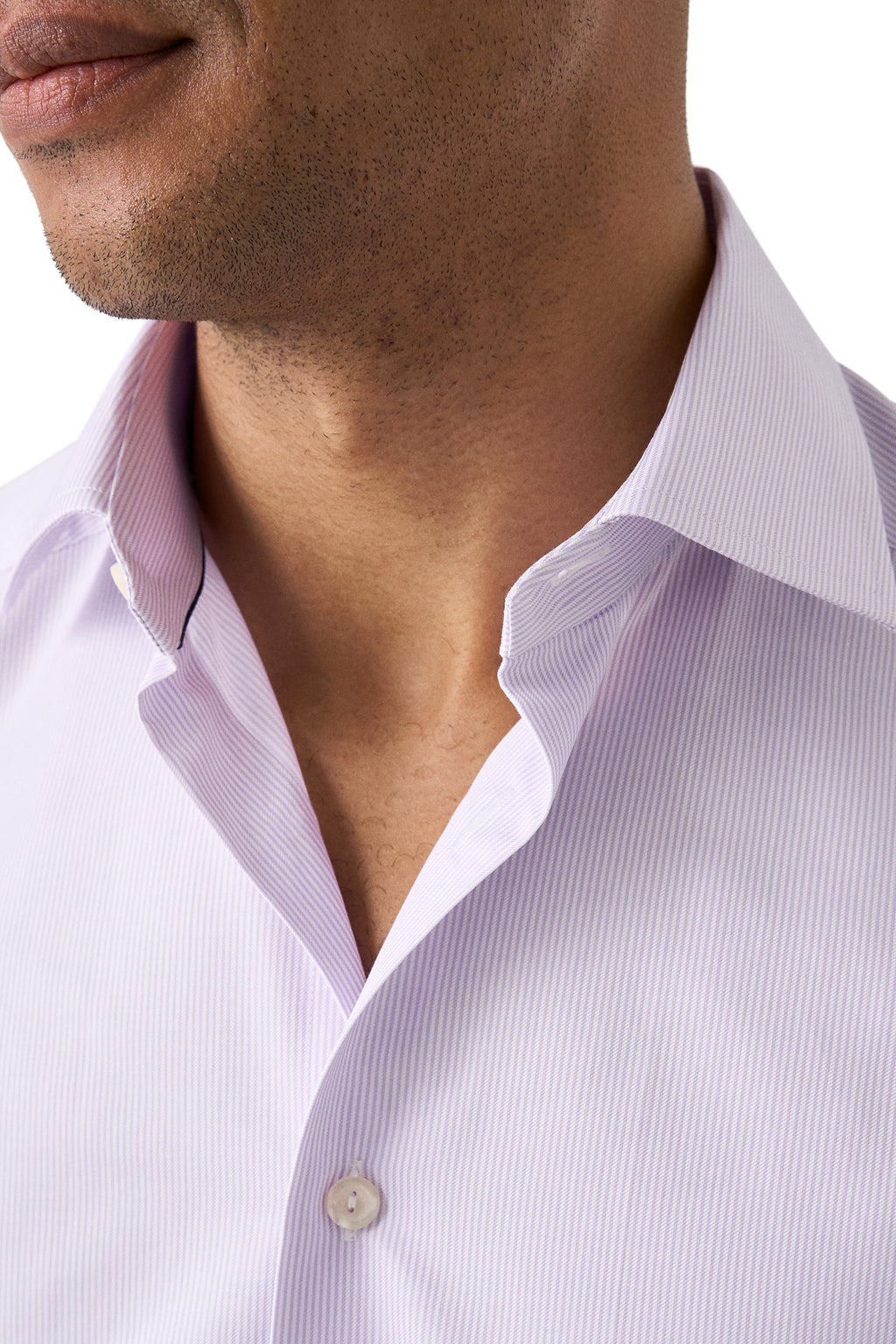 ETON | Twill Stripe Shirt | Purple