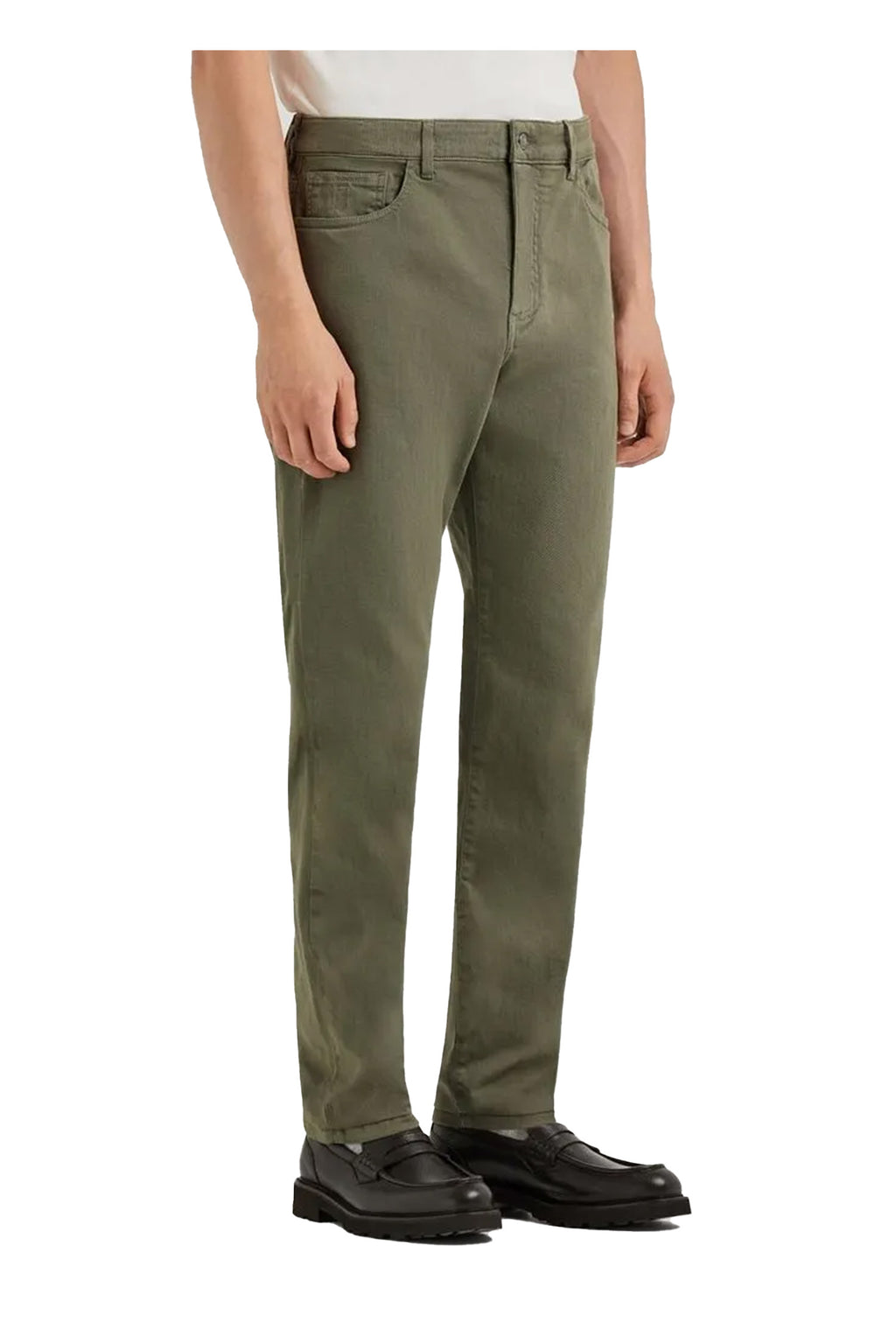 CANALI | Stretch Twill Jeans | Khaki Green