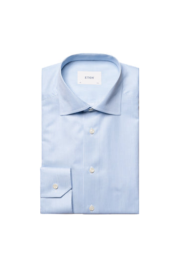 ETON Blue Twill Stripe Shirt