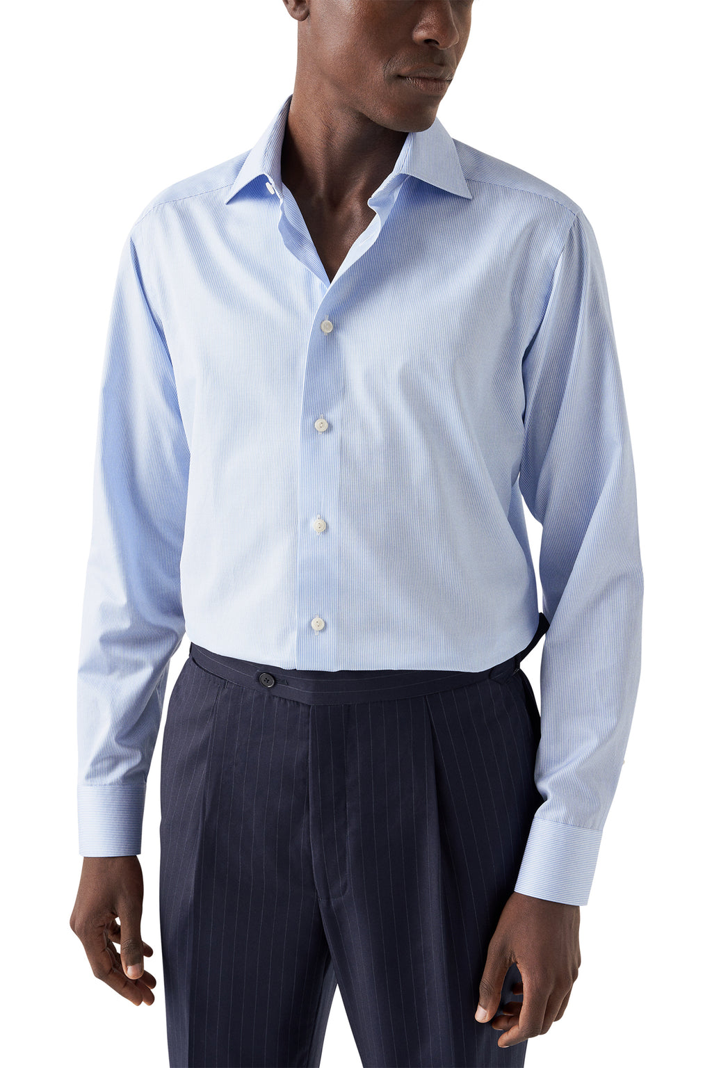 ETON | Twill Stripe Shirt | Blue