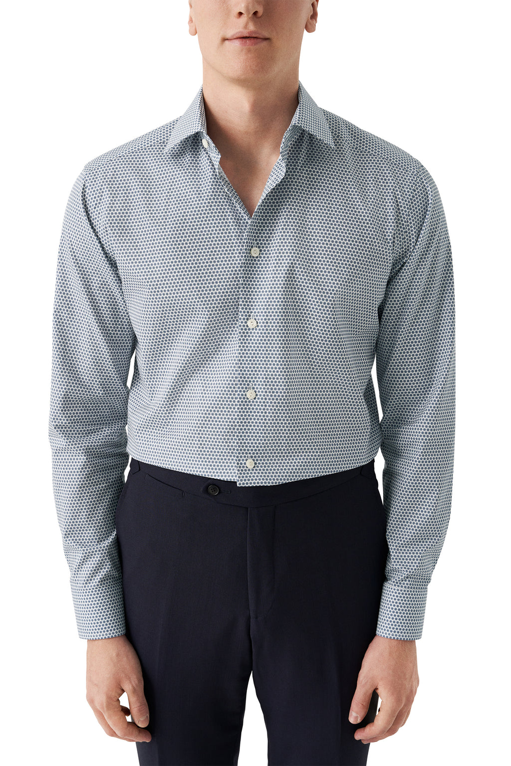 ETON | Flower Pattern Shirt | Dark Blue