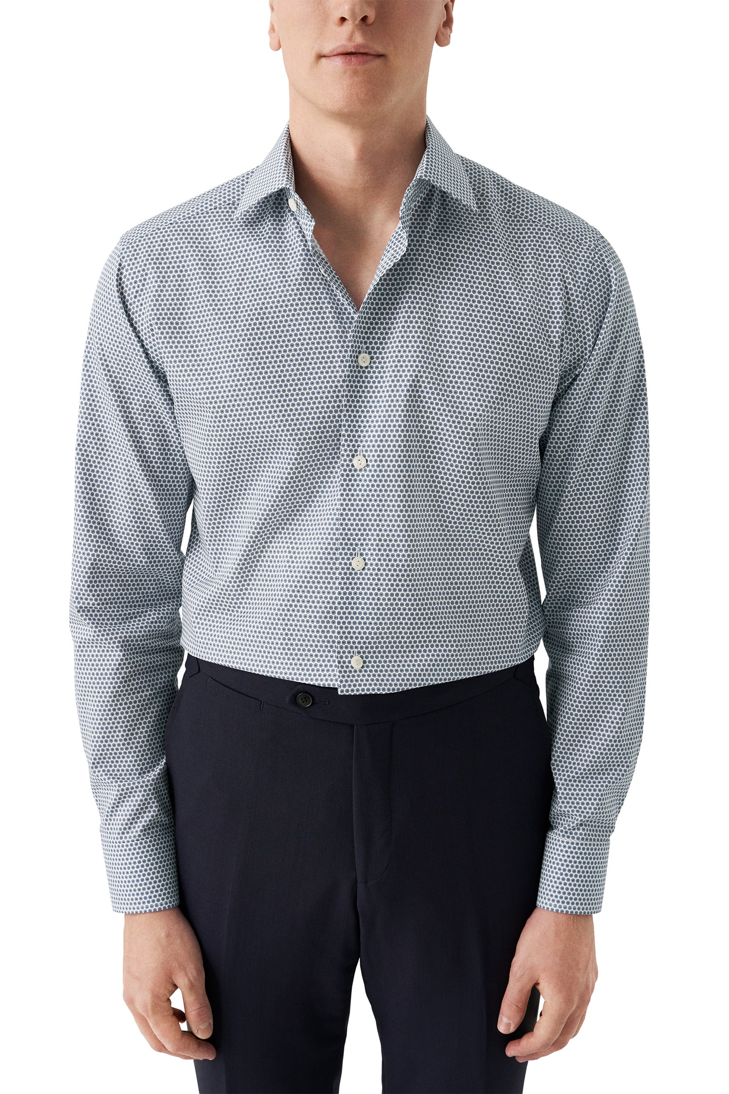 ETON | Flower Pattern Shirt | Dark Blue