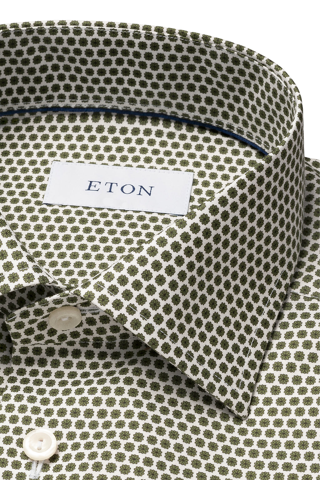 ETON | Flower Pattern Shirt | Army Green