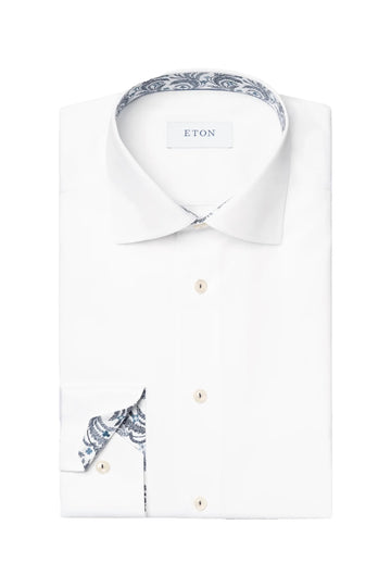 ETON White Shirt With Ferns & Clubs Inner