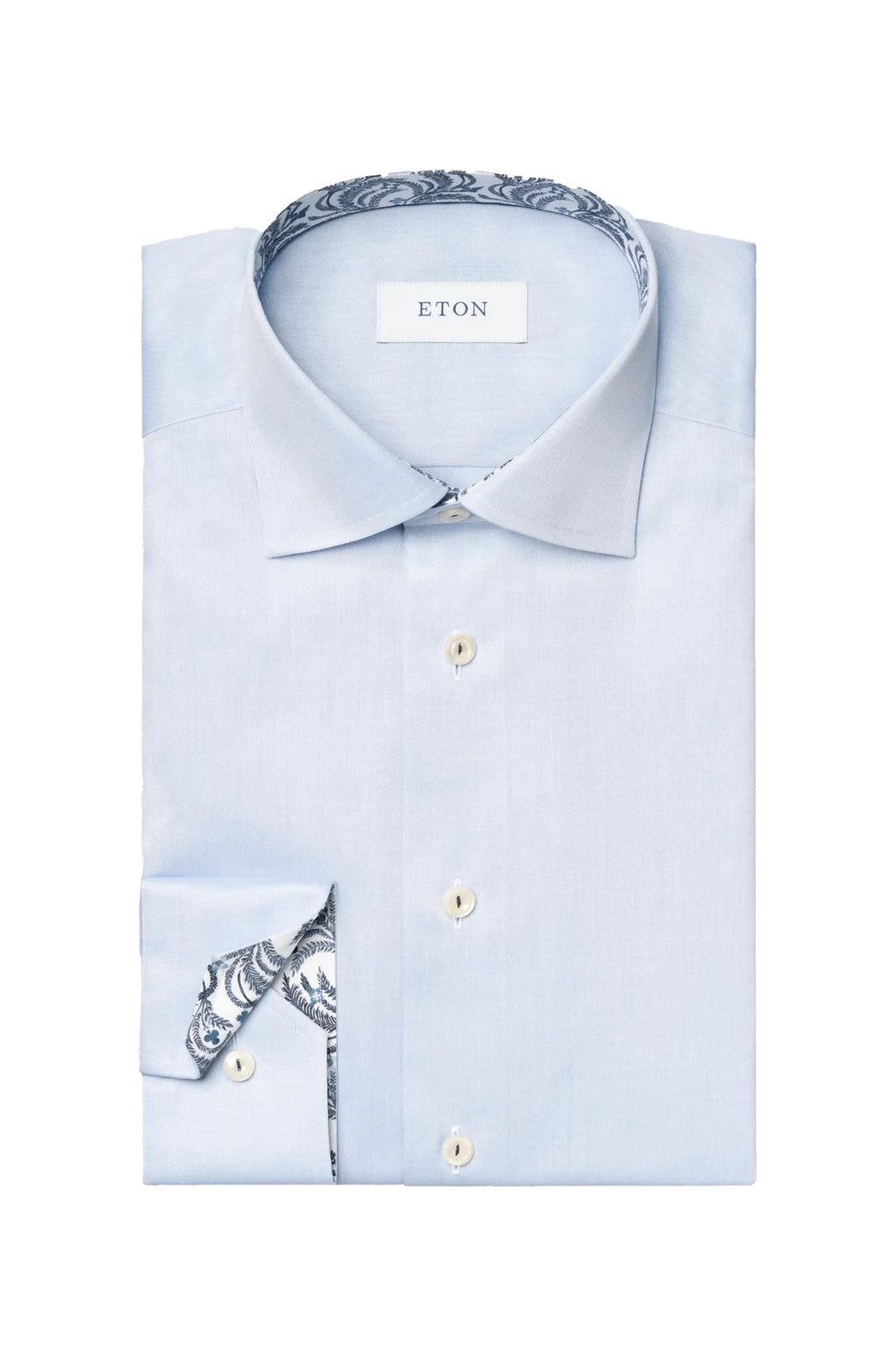 ETON | Shirt With Ferns & Clubs Inner | Blue