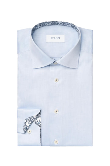 ETON Blue Shirt With Ferns & Clubs Inner