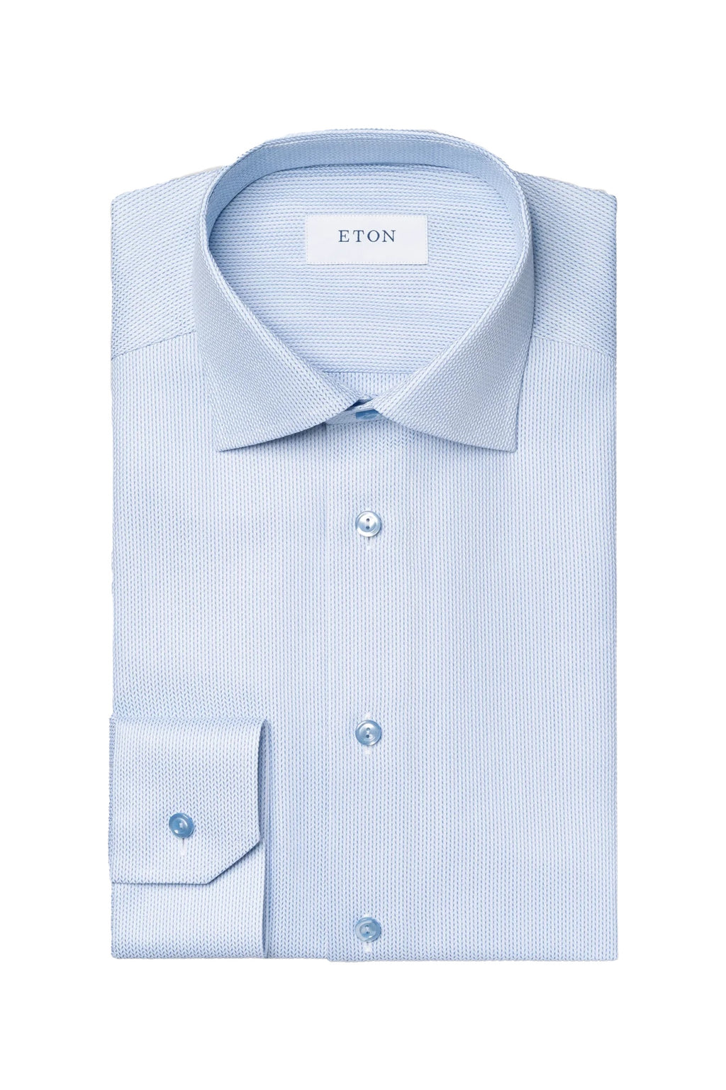 ETON | Herringbone Striped Shirt | Blue