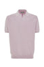 CANALI | V-Neck Ribbed Front Polo | Mauve