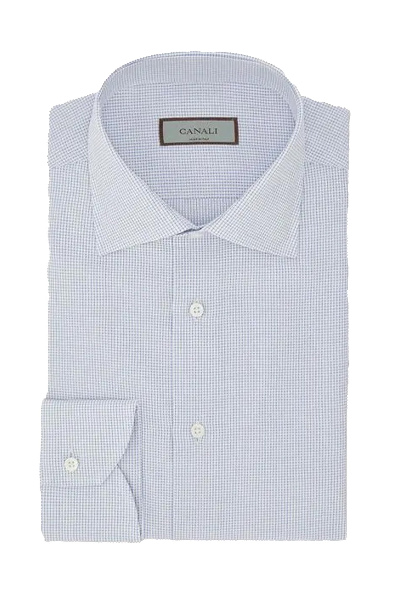 CANALI | Cross-Check Pattern Shirt | Blue