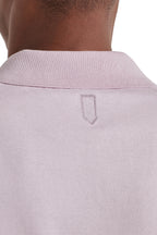 CANALI | V-Neck Ribbed Front Polo | Mauve