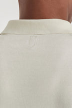 CANALI | V-Neck Ribbed Front Polo | Cream
