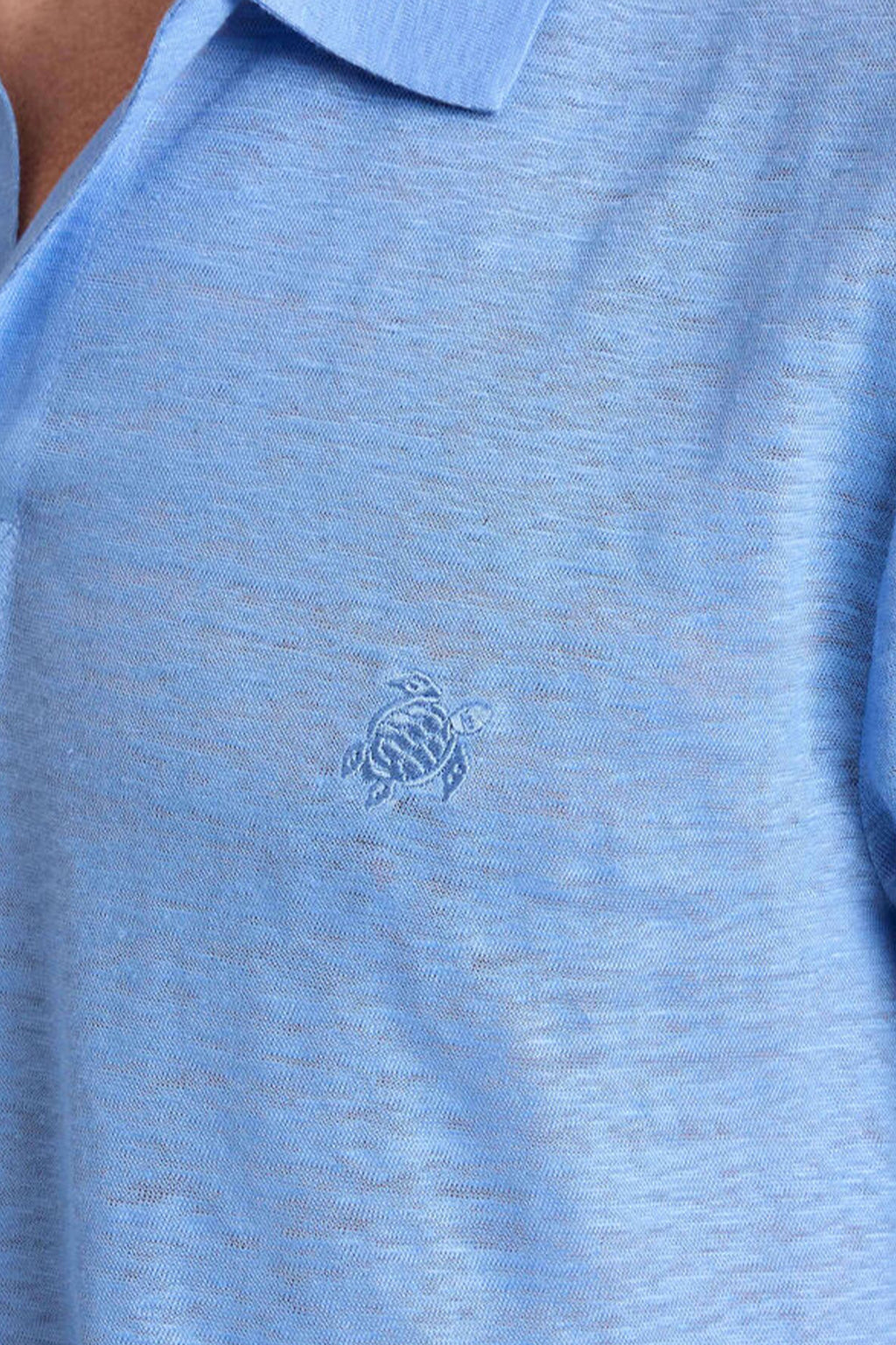 VILEBREQUIN | Soft Linen Polo | Cornflower