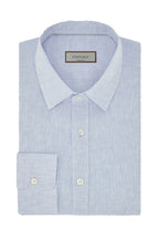 CANALI | Linen Shirt With Placket | Light Blue